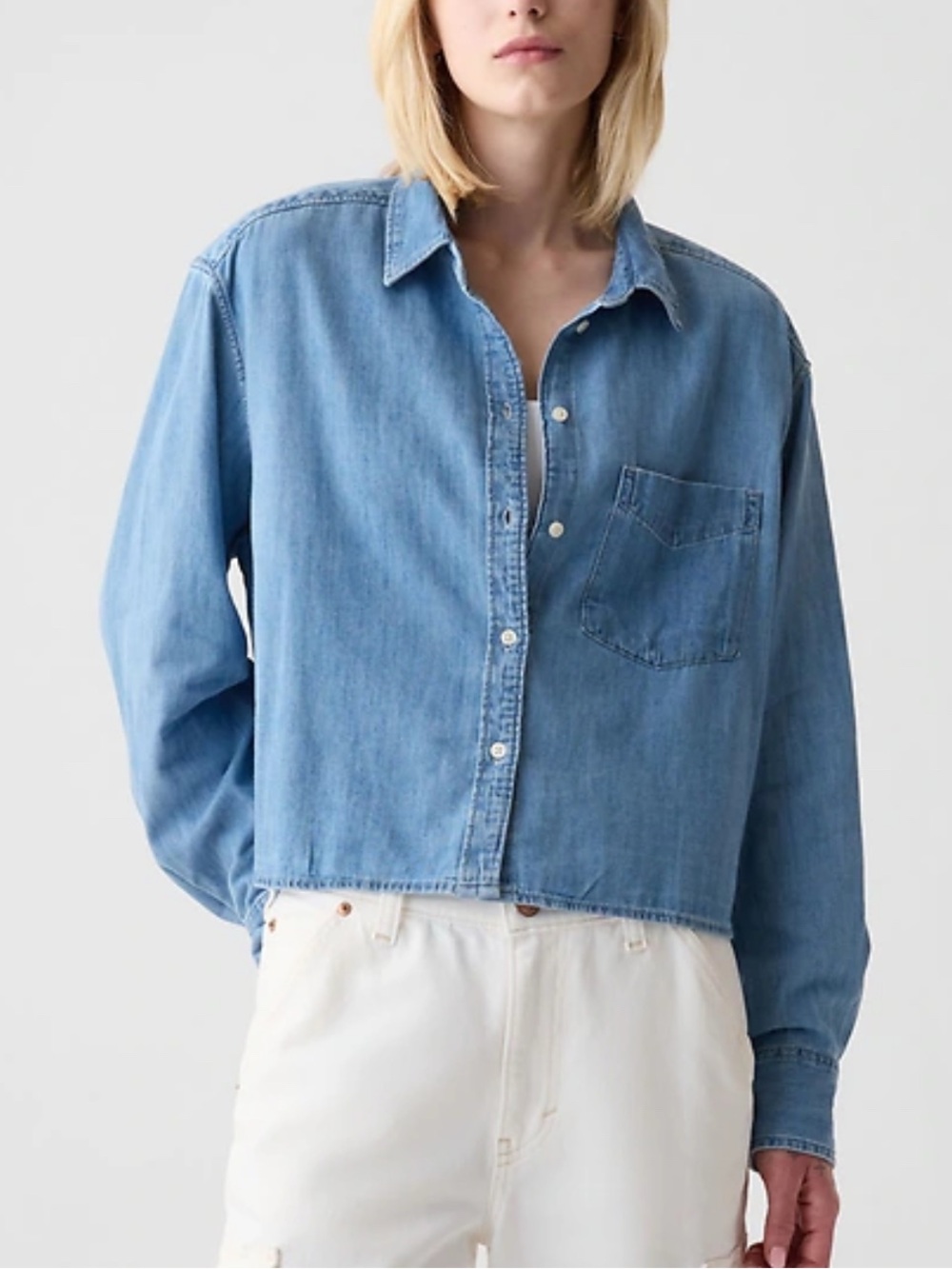 GAP Denim Crop Shirt